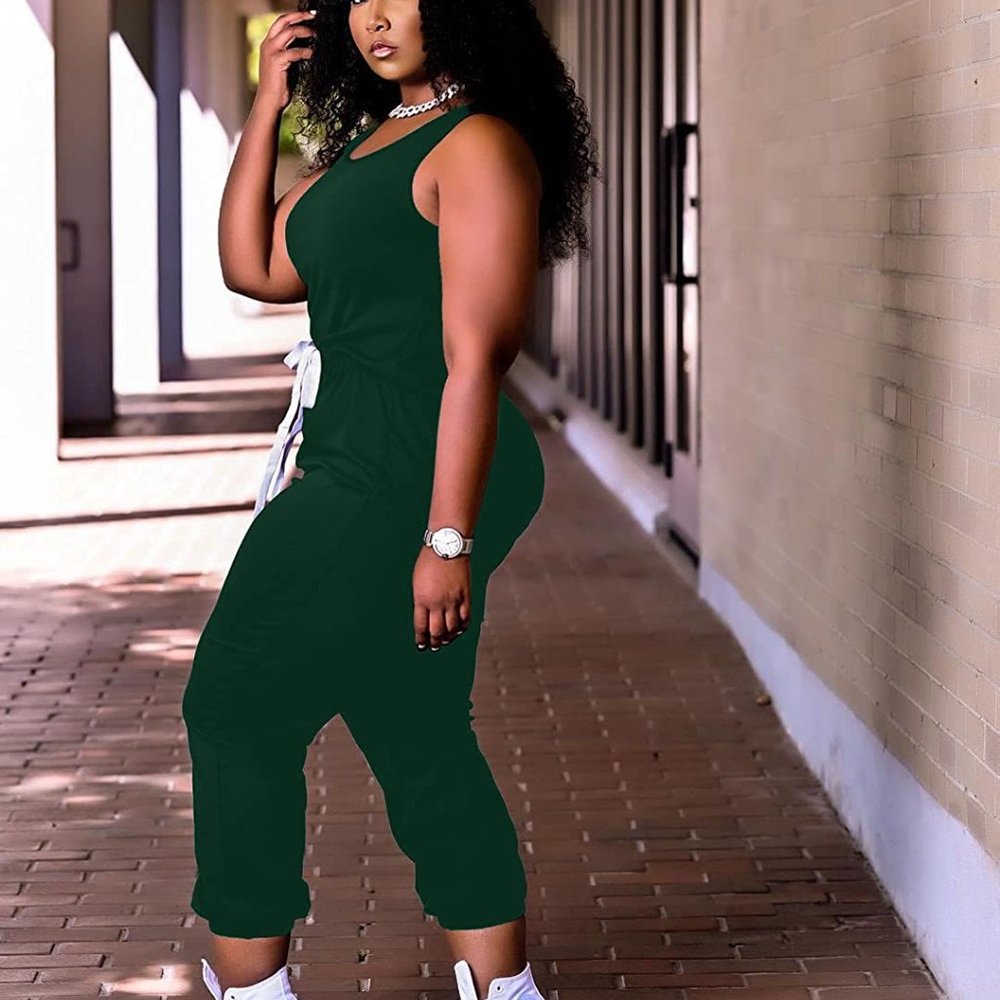 One piece romper pant suit (Black, Blue, Pink) - Picture 5 of 7